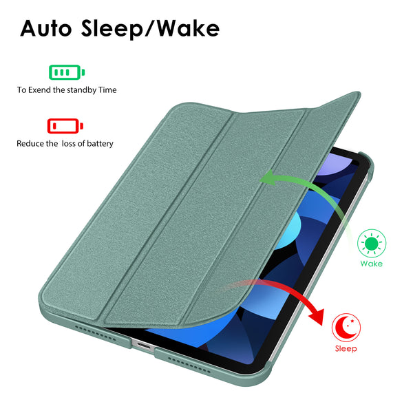 DTTO iPad Air Case 5th / 4th Generation 10.9 Inch, Hard Back, Sparkled and Sheen Front Cover for iPad Air 10.9" 5th / 4th Gen 2022 2020, Support 2nd Gen Pencil, Auto Sleep/Wake - Snow Blue