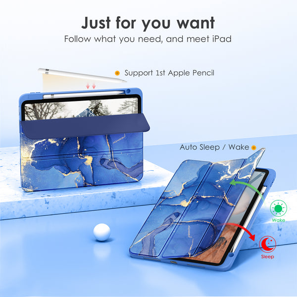 DTTOCASE iPad 10th Generation Case 2022, iPad 10.9 Inch Case with Clear Transparent Back and TPU Shockproof Frame Cover [Built-in Pencil Holder, Support Auto Sleep/Wake] -Watermelon