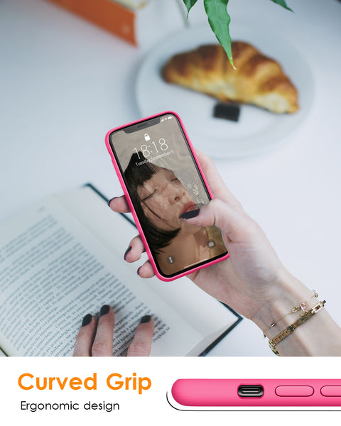 DTTO Compatible with iPhone XR Case, [Romance Series] Silicone Case with Hybrid Protection for iPhone XR 6.1 Inch - Black