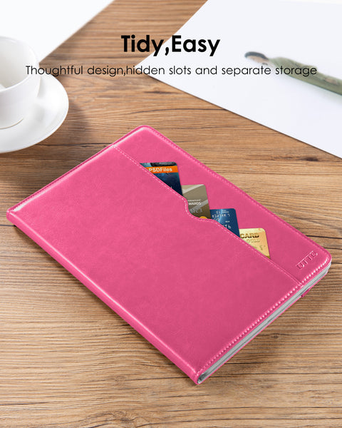 DTTO for iPad 9.7 Inch 5th/6th Generation 2018/2017 Case with Apple Pencil Holder, Premium Leather Folio Stand Cover Case for Apple iPad 9.7 inch, Also Fit iPad Pro 9.7/Air 2/Air - Black