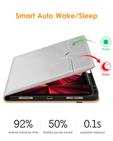 DTTO Case for iPad Pro 11 Inch 4th/3rd/2nd/1st Generation 2022/2021/2020/2018,Premium PU Leather Folio Stand Cover with Hand Strap,Fit iPad Air 4/5 - Auto Wake/Sleep,Multiple Viewing Angles, Brown