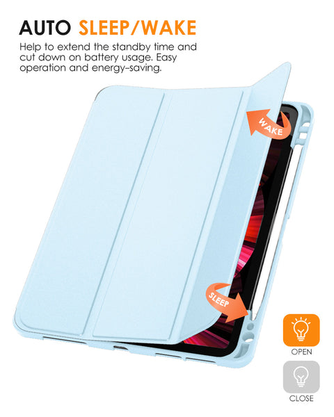 DTTOCASE iPad Pro 11 inch Case, Soft Smart Cover with Pencil Holder for iPad Pro 11-inch 4th/3rd/2nd/1st Generation (2022/2021/2020/2018 Released)，Auto Sleep/Wake, Midnight Blue