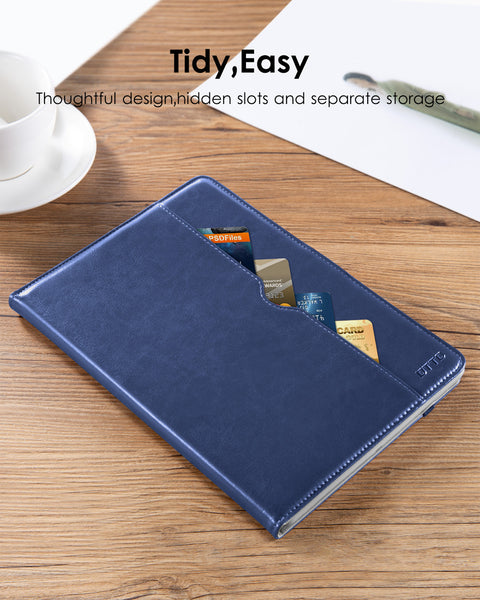 DTTO for iPad 9.7 Inch 5th/6th Generation 2018/2017 Case with Apple Pencil Holder, Premium Leather Folio Stand Cover Case for Apple iPad 9.7 inch, Also Fit iPad Pro 9.7/Air 2/Air - Black