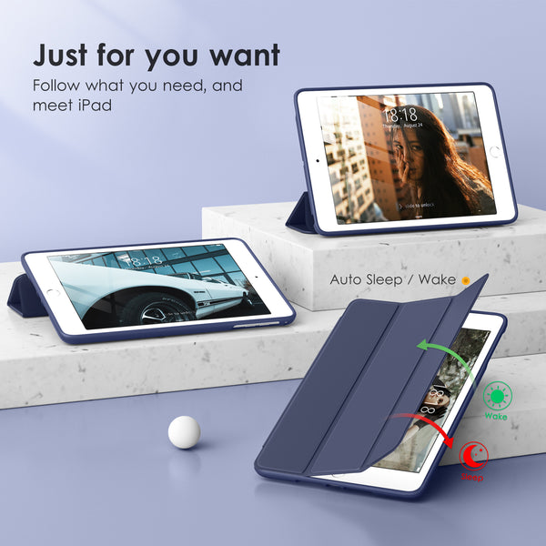 DTTOCASE Slim Clear Case for iPad Mini 4 5 3 2 1 (7.9 inch),TPU Shockproof Frame Cover[Support Auto Sleep/Wake] for iPad Mini 1st 2nd 3rd 4th 5th Generation - Rose Gold