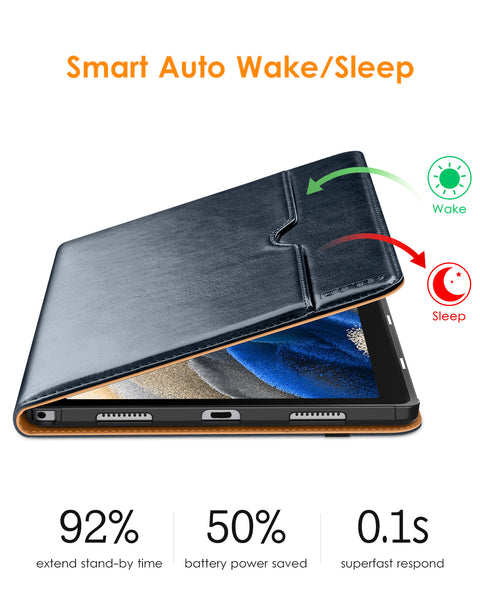 DTTO for Samsung Galaxy Tab A8 10.5 inch Case 2022, Premium Leather Business Folio Stand Cover with Built-in Hand Strap for Samsung Galaxy Tab A8 10.5’’ 2022 Model [SM-X200/X205/X207], Black