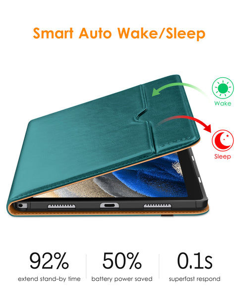 DTTO for Samsung Galaxy Tab A8 10.5 inch Case 2022, Premium Leather Business Folio Stand Cover with Built-in Hand Strap for Samsung Galaxy Tab A8 10.5’’ 2022 Model [SM-X200/X205/X207], Black