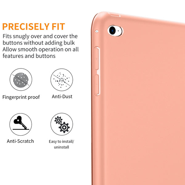 DTTO Case for iPad Mini 4,(Not Compatible with Mini 5th Generation 2019) Ultra Slim Lightweight Smart Case Trifold Stand with Flexible Soft TPU Back Cover for iPad mini4[Auto Sleep/Wake],Navy Blue