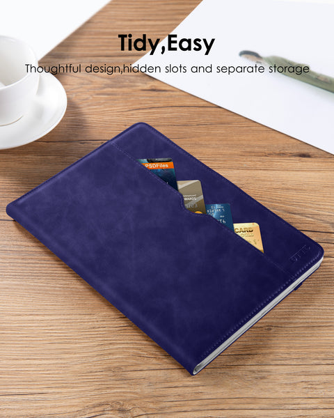 DTTO for iPad 9.7 Inch 5th/6th Generation 2018/2017 Case with Apple Pencil Holder, Premium Leather Folio Stand Cover Case for Apple iPad 9.7 inch, Also Fit iPad Pro 9.7/Air 2/Air - Black