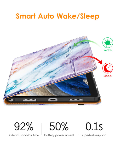 DTTO for Samsung Galaxy Tab A8 10.5 inch Case 2022, Premium Leather Business Folio Stand Cover with Built-in Hand Strap for Samsung Galaxy Tab A8 10.5’’ 2022 Model [SM-X200/X205/X207], Black