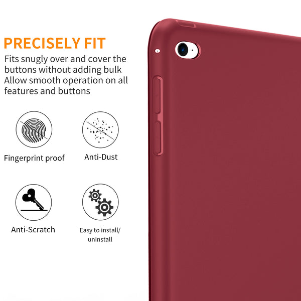 DTTO Case for iPad Mini 4,(Not Compatible with Mini 5th Generation 2019) Ultra Slim Lightweight Smart Case Trifold Stand with Flexible Soft TPU Back Cover for iPad mini4[Auto Sleep/Wake],Navy Blue