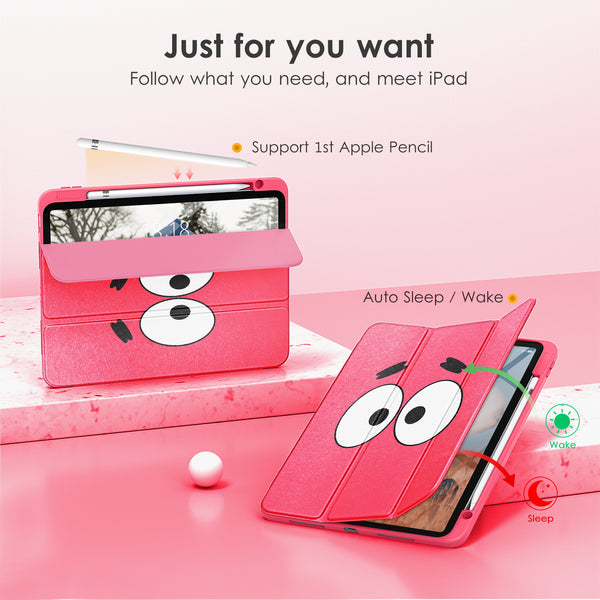 DTTOCASE iPad 10th Generation Case 2022, iPad 10.9 Inch Case with Clear Transparent Back and TPU Shockproof Frame Cover [Built-in Pencil Holder, Support Auto Sleep/Wake] -Watermelon