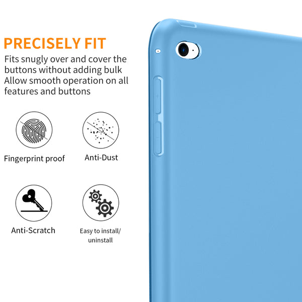 DTTO Case for iPad Mini 4,(Not Compatible with Mini 5th Generation 2019) Ultra Slim Lightweight Smart Case Trifold Stand with Flexible Soft TPU Back Cover for iPad mini4[Auto Sleep/Wake],Navy Blue