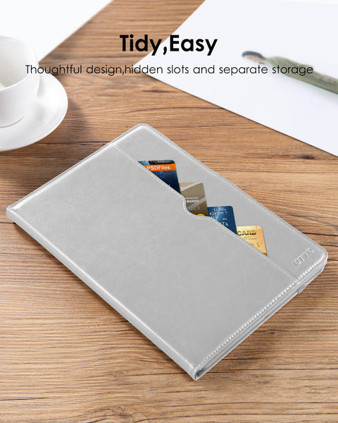 DTTO for iPad 9.7 Inch 5th/6th Generation 2018/2017 Case with Apple Pencil Holder, Premium Leather Folio Stand Cover Case for Apple iPad 9.7 inch, Also Fit iPad Pro 9.7/Air 2/Air - Black