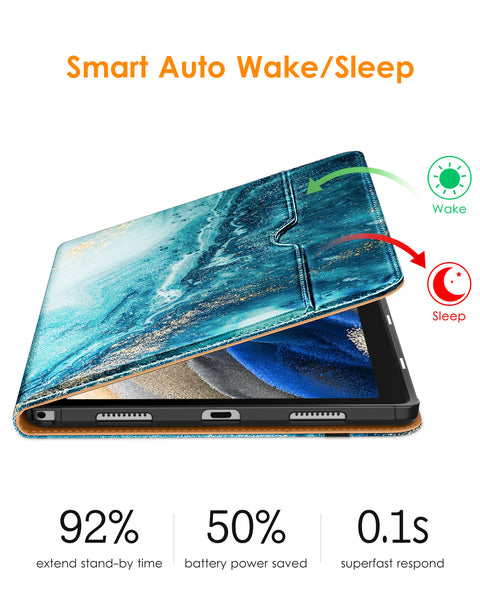 DTTO for Samsung Galaxy Tab A8 10.5 inch Case 2022, Premium Leather Business Folio Stand Cover with Built-in Hand Strap for Samsung Galaxy Tab A8 10.5’’ 2022 Model [SM-X200/X205/X207], Black