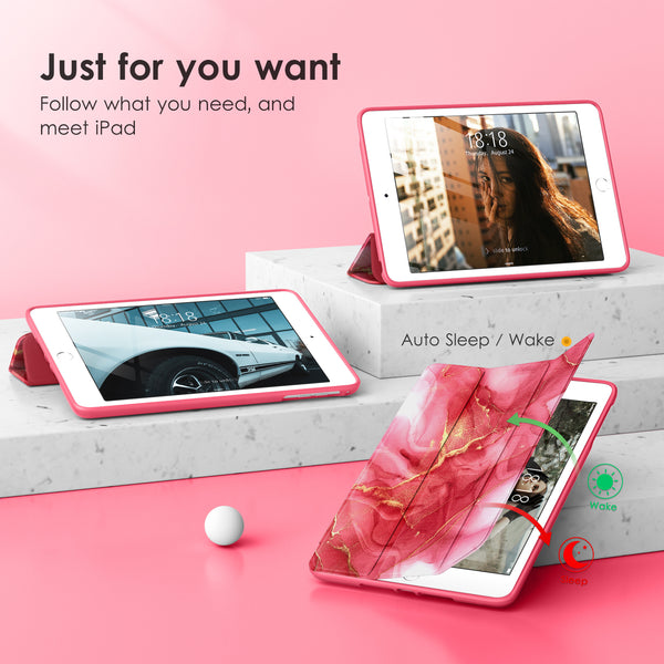 DTTOCASE Slim Clear Case for iPad Mini 4 5 3 2 1 (7.9 inch),TPU Shockproof Frame Cover[Support Auto Sleep/Wake] for iPad Mini 1st 2nd 3rd 4th 5th Generation - Rose Gold