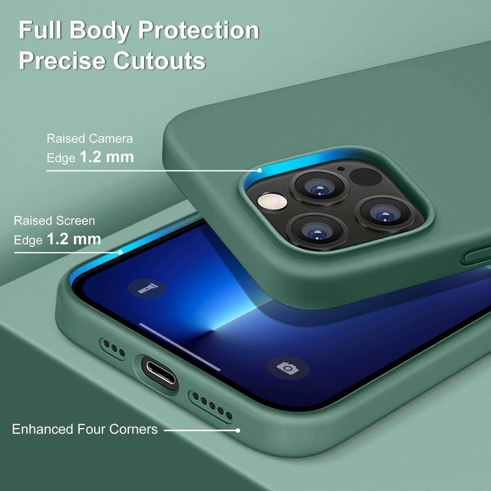 DTTO Compatible with iPhone 13 Pro Case, Ultra Slim Soft Premium Liquid Silicone [Military Grade Drop Protection] Full-Body Protective Bumper Phone Case for iPhone 13 Pro 6.1" (2021) - Lavender