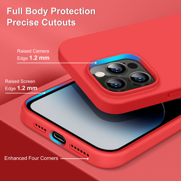DTTO Compatible with iPhone 14 Pro Max Case, Ultra Slim Soft Premium Liquid Silicone [Military Grade Drop Protection] Full-Body Protective Bumper Phone Case for iPhone 14 Pro Max 6.7"(2022)- Orange