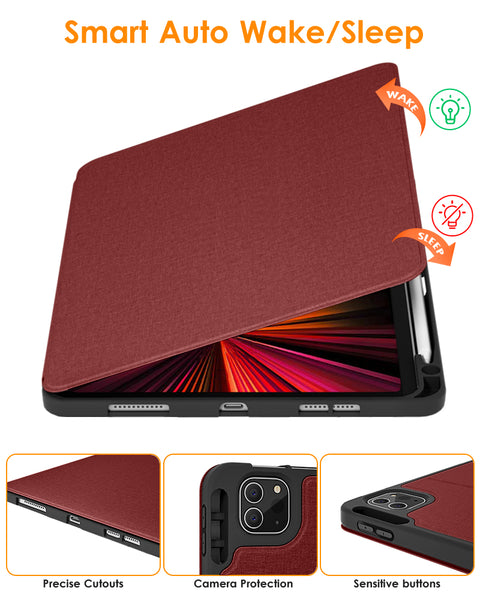 DTTO Case for iPad Pro 11 inch 4th/3rd/2nd/1st Generation 2022/2021/2020/2018-[Auto Wake/Sleep +Apple Pencil Charging +Full Body Protection], Soft TPU Back Cover-Also Fit iPad Air 5/4th Gen, Black