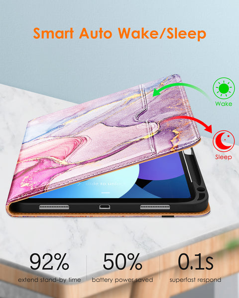 DTTO iPad Air 5th Generation Case (2022) / iPad Air 4th Generation Case (2020) 10.9 Inch, Premium Leather Business Folio Stand Cover with Pencil Holder [2nd Pencil Charging] for iPad Air 5/4, Brown