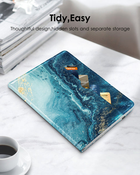 DTTO iPad Mini 1 2 3 Case, Premium Leather Folio Stand Cover Case with Multi-Angle Viewing and Auto Wake-Sleep Function, Front Pocket for Apple iPad Mini 1/Mini 2/Mini 3 - Brown