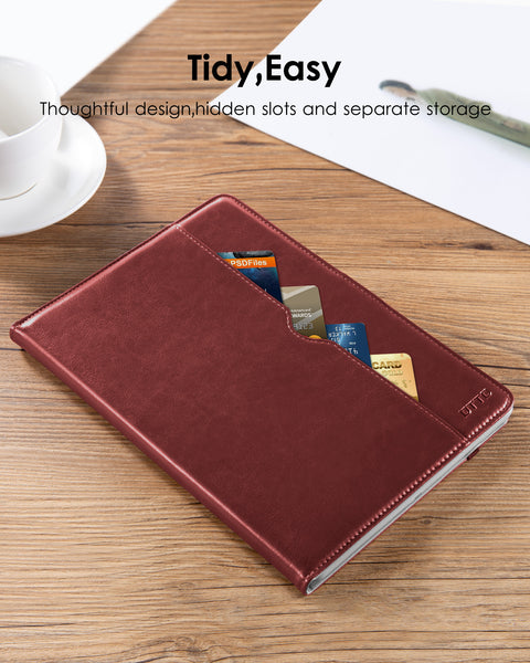 DTTO for iPad 9.7 Inch 5th/6th Generation 2018/2017 Case with Apple Pencil Holder, Premium Leather Folio Stand Cover Case for Apple iPad 9.7 inch, Also Fit iPad Pro 9.7/Air 2/Air - Black