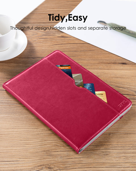 DTTO for iPad 9.7 Inch 5th/6th Generation 2018/2017 Case with Apple Pencil Holder, Premium Leather Folio Stand Cover Case for Apple iPad 9.7 inch, Also Fit iPad Pro 9.7/Air 2/Air - Black