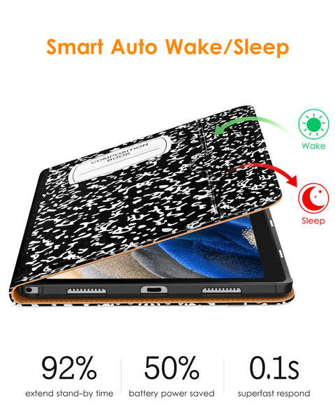 DTTO for Samsung Galaxy Tab A8 10.5 inch Case 2022, Premium Leather Business Folio Stand Cover with Built-in Hand Strap for Samsung Galaxy Tab A8 10.5’’ 2022 Model [SM-X200/X205/X207], Black