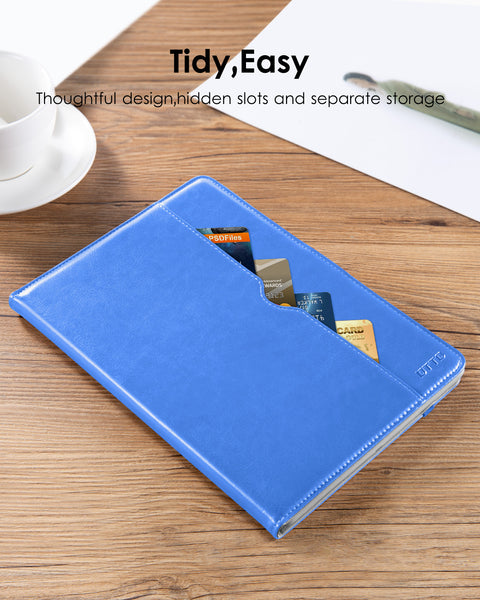 DTTO for iPad 9.7 Inch 5th/6th Generation 2018/2017 Case with Apple Pencil Holder, Premium Leather Folio Stand Cover Case for Apple iPad 9.7 inch, Also Fit iPad Pro 9.7/Air 2/Air - Black