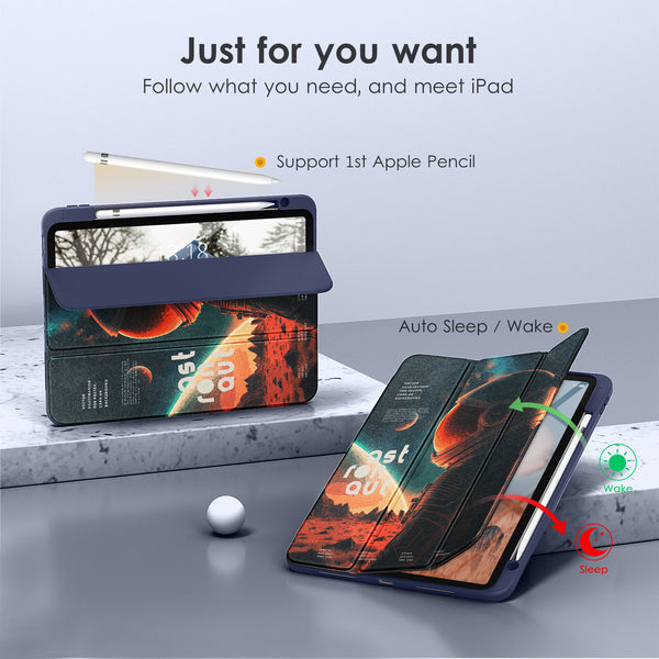 DTTOCASE iPad 10th Generation Case 2022, iPad 10.9 Inch Case with Clear Transparent Back and TPU Shockproof Frame Cover [Built-in Pencil Holder, Support Auto Sleep/Wake] -Watermelon