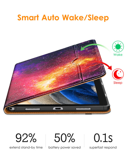 DTTO for Samsung Galaxy Tab A8 10.5 inch Case 2022, Premium Leather Business Folio Stand Cover with Built-in Hand Strap for Samsung Galaxy Tab A8 10.5’’ 2022 Model [SM-X200/X205/X207], Black