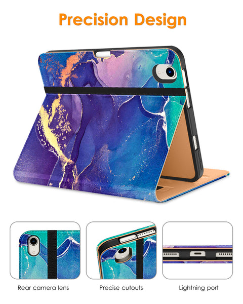 DTTO New iPad Mini 6th Generation Case 8.3 Inch 2021, Premium Leather Business Folio Stand Cover with Built-in Apple Pencil Holder-Auto Wake/Sleep and Multiple Viewing Angles-Black