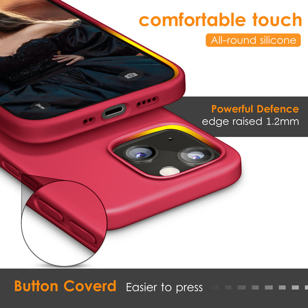 DTTO Compatible with iPhone 13 Mini Case, Shockproof Silicone [Romance Series] Cover [Enhanced Camera and Screen Protection] with Honeycomb Grid Cushion for iPhone 13 5.4 inch 2021, Black