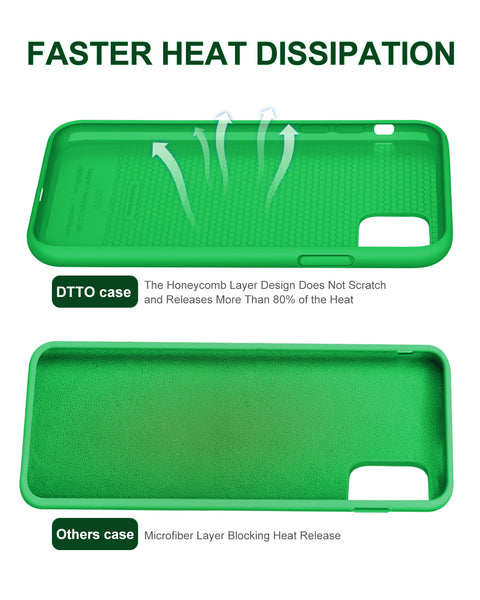 DTTO Compatible with iPhone 11 Case, [Romance Series] Full Covered Silicone Cover [Enhanced Camera and Screen Protection] with Honeycomb Grid Pattern Cushion for iPhone 11 6.1” 2019, Mint Green