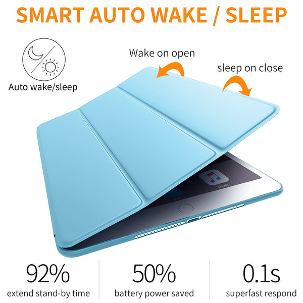 iPad Mini Case for iPad Mini 3/2 / 1, DTTO Ultra Slim Lightweight Smart Case Trifold Cover Stand with Flexible Soft TPU Back Cover for iPad Apple Mini, Mini 2, Mini 3 [Auto Sleep/Wake],NavyBlue