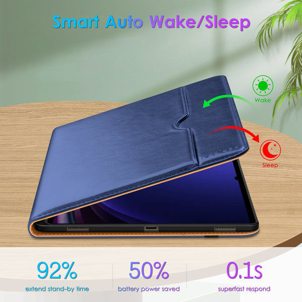 DTTO for Samsung Galaxy Tab S9 Ultra 14.6 inch Case 2023, Premium Leather Business Folio Stand Cover with S Pen Holder for Galaxy Tablet S9 Ultra 14.6’’ 2023 Model [SM-X910/X916B/X918U], Brown