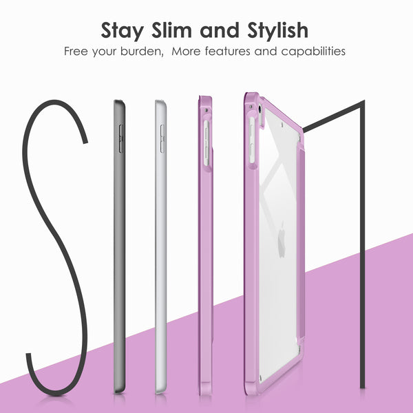 DTTOCASE for iPad 6th / 5th Generation 9.7 inch Case (2018/2017), iPad Air 2 & 1 (2014/2013) Case, Clear Back, Smart Cover [Built-in Pencil Holder, Auto Sleep/Wake] - Rose Gold