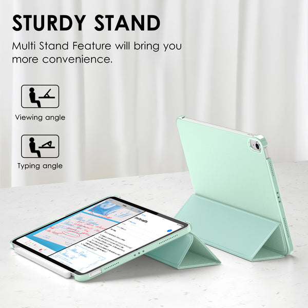 DTTO iPad Air Case 5th / 4th Generation 10.9 Inch, Hard Back, Sparkled and Sheen Front Cover for iPad Air 10.9" 5th / 4th Gen 2022 2020, Support 2nd Gen Pencil, Auto Sleep/Wake - Snow Blue