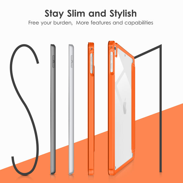 DTTOCASE for iPad 6th / 5th Generation 9.7 inch Case (2018/2017), iPad Air 2 & 1 (2014/2013) Case, Clear Back, Smart Cover [Built-in Pencil Holder, Auto Sleep/Wake] - Rose Gold