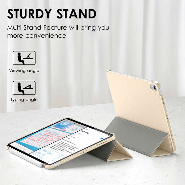 DTTO iPad Air Case 5th / 4th Generation 10.9 Inch, Hard Back, Sparkled and Sheen Front Cover for iPad Air 10.9" 5th / 4th Gen 2022 2020, Support 2nd Gen Pencil, Auto Sleep/Wake - Snow Blue