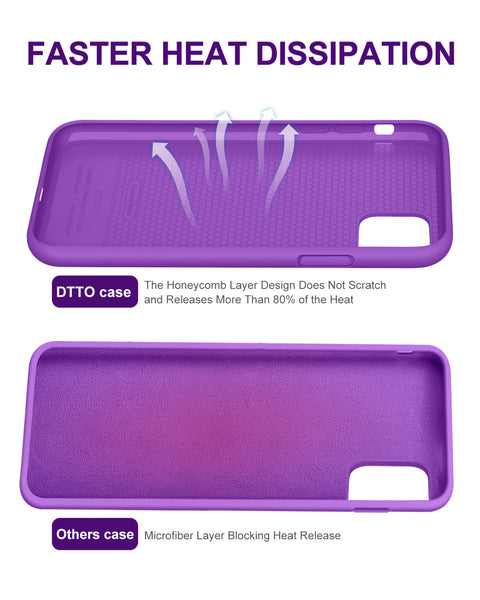 DTTO Compatible with iPhone 11 Case, [Romance Series] Full Covered Silicone Cover [Enhanced Camera and Screen Protection] with Honeycomb Grid Pattern Cushion for iPhone 11 6.1” 2019, Mint Green