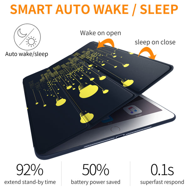 iPad Mini Case for iPad Mini 3/2 / 1, DTTO Ultra Slim Lightweight Smart Case Trifold Cover Stand with Flexible Soft TPU Back Cover for iPad Apple Mini, Mini 2, Mini 3 [Auto Sleep/Wake],NavyBlue