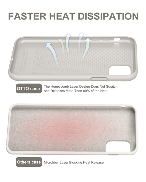 DTTO Compatible with iPhone 11 Case, [Romance Series] Full Covered Silicone Cover [Enhanced Camera and Screen Protection] with Honeycomb Grid Pattern Cushion for iPhone 11 6.1” 2019, Mint Green