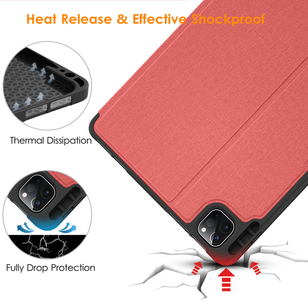 DTTO Case for iPad Pro 11 inch 4th/3rd/2nd/1st Generation 2022/2021/2020/2018-[Auto Wake/Sleep +Apple Pencil Charging +Full Body Protection], Soft TPU Back Cover-Also Fit iPad Air 5/4th Gen, Black