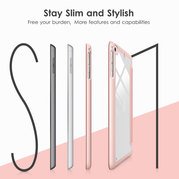 DTTOCASE Slim Clear Case for iPad Mini 4 5 3 2 1 (7.9 inch),TPU Shockproof Frame Cover[Support Auto Sleep/Wake] for iPad Mini 1st 2nd 3rd 4th 5th Generation - Rose Gold