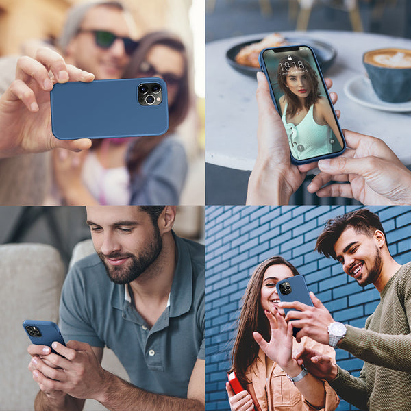 DTTO Compatible with iPhone 12/12 Pro Case,Shockproof Silicone [Romance Series] Cover [Enhanced Camera and Screen Protection] with Honeycomb Grid Cushion for iPhone 12 6.1” 2020,Midnight Green