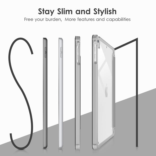 DTTOCASE for iPad 6th / 5th Generation 9.7 inch Case (2018/2017), iPad Air 2 & 1 (2014/2013) Case, Clear Back, Smart Cover [Built-in Pencil Holder, Auto Sleep/Wake] - Rose Gold