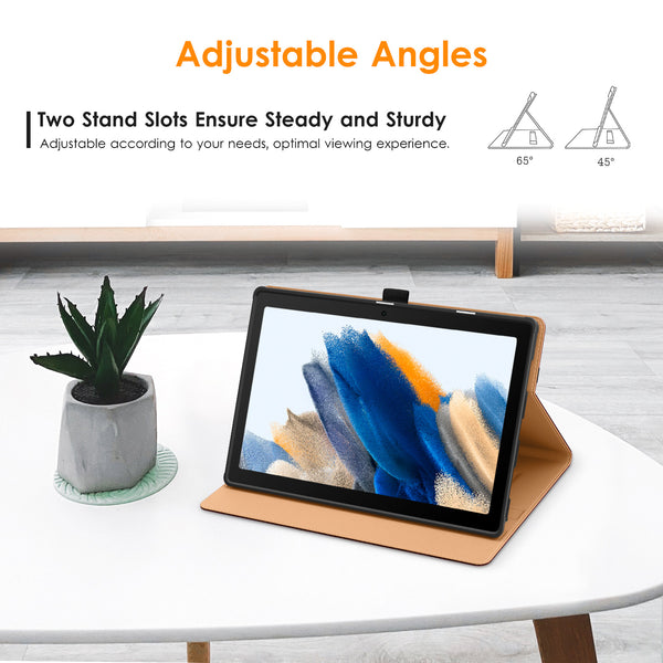 DTTO for Samsung Galaxy Tab A8 10.5 inch Case 2022, Premium Leather Business Folio Stand Cover with Built-in Hand Strap for Samsung Galaxy Tab A8 10.5’’ 2022 Model [SM-X200/X205/X207], Black