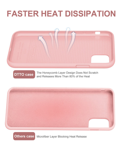 DTTO Compatible with iPhone 11 Case, [Romance Series] Full Covered Silicone Cover [Enhanced Camera and Screen Protection] with Honeycomb Grid Pattern Cushion for iPhone 11 6.1” 2019, Mint Green