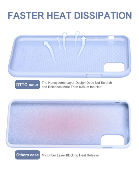 DTTO Compatible with iPhone 11 Case, [Romance Series] Full Covered Silicone Cover [Enhanced Camera and Screen Protection] with Honeycomb Grid Pattern Cushion for iPhone 11 6.1” 2019, Mint Green