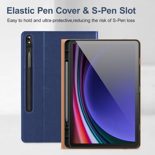 DTTO for Samsung Galaxy Tab S9 11 inch Case 2023 Release [SM-X710/X716B/X718U], Premium Leather Business Folio Stand Cover with S-Pen Holder, Auto Sleep/Wake for Galaxy Tab S9 11" Tablet, Black